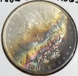 Roll-End-Rainbow-Toned-1882-O-Morgan-$-Obverse